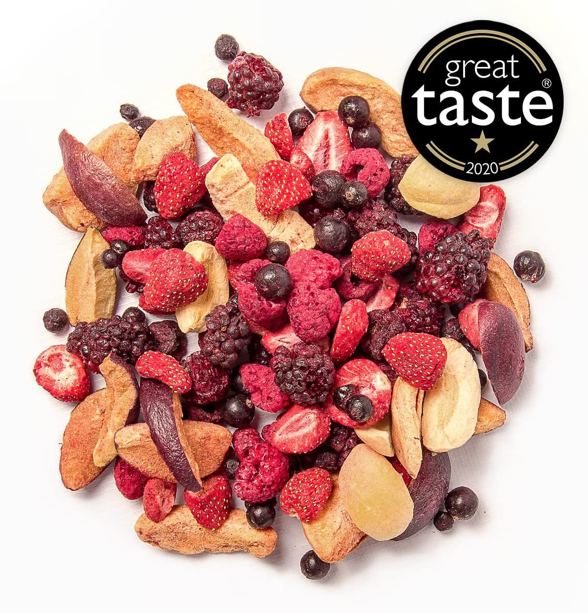 BRIX frystorkade frukter | Naturlig blandning av torkad frukt 115g | Great Taste Award för torkad frukt | Icke-GMO, glutenfria, veganska, undanhållna vitaminer Naty Shop Dehydrerade produkter