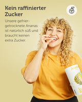 BUAH® Frystorkad ananas | Ananaschips som mellanmål eller till müsli och desserter | Idealisk ersättning för godis | Vegansk och utan tillsatt socker | 100 % frystorkad frukt | 200 g Naty Shop torkade produkter