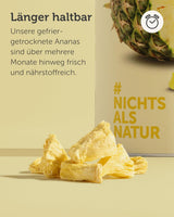 BUAH® Frystorkad ananas | Ananaschips som mellanmål eller till müsli och desserter | Idealisk ersättning för godis | Vegansk och utan tillsatt socker | 100 % frystorkad frukt | 200 g Naty Shop torkade produkter