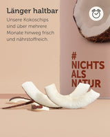 BUAH® torkade kokoschips | Ekologiska kokoschips, mellanmål, müsli & baka kokoschips | Idealisk ersättning för godis | Vegansk och utan tillsatt socker | 400g Naty Shop torkade produkter