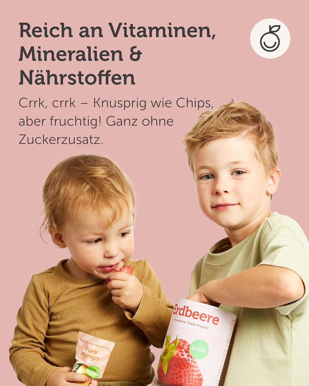 BUAH® Ekologiska frystorkade äpplen | Frystorkade ekologiska äpplen utan tillsatt socker | 100 % frystorkad frukt (vegansk glutenfri laktosfri) | Idealiskt mellanmål (110g) Naty Shop uttorkade produkter