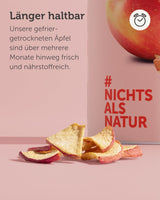 BUAH® Ekologiska frystorkade äpplen | Frystorkade ekologiska äpplen utan tillsatt socker | 100 % frystorkad frukt (vegansk glutenfri laktosfri) | Idealiskt mellanmål (110g) Naty Shop uttorkade produkter