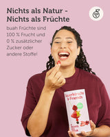 BUAH® Frystorkad fruktmix | körsbär, jordgubbar, röda och svarta vinbär frystorkade utan tillsatt socker | 100 % frukt | vegan, glutenfri, laktosfri (128g) Naty Shop torkade produkter