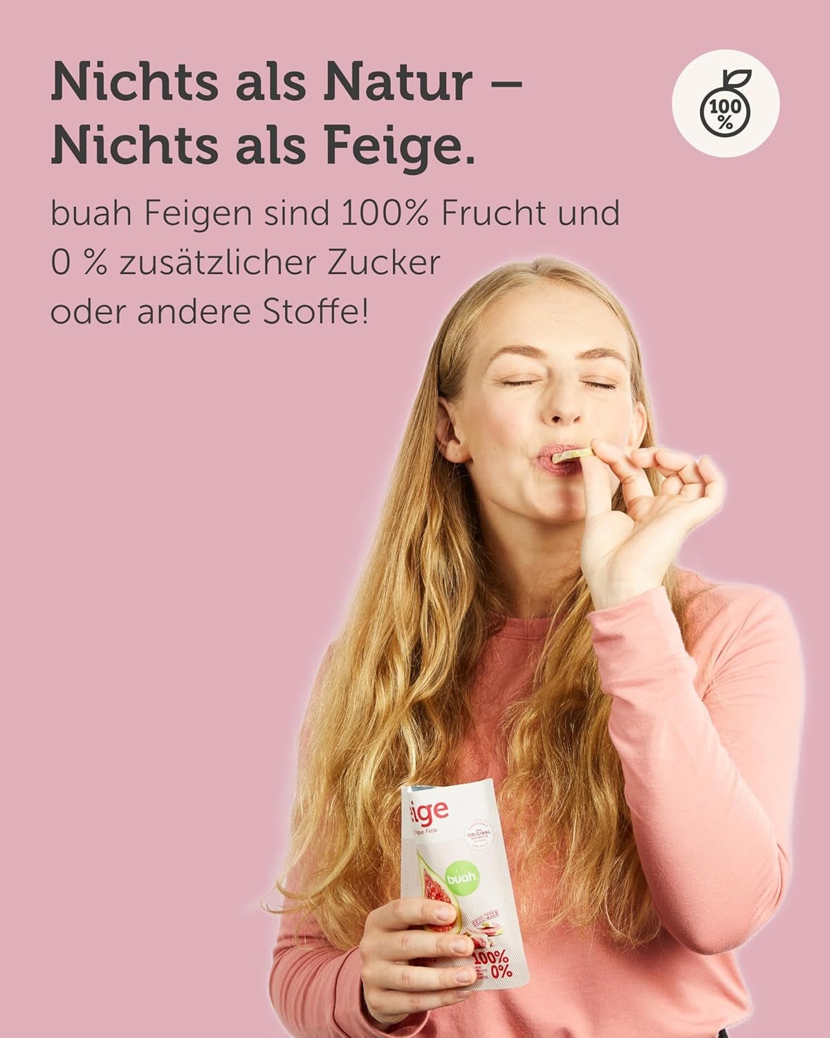 BUAH® Frystorkade fikon | Fikonchips Som mellanmål, till müsli och desserter | Idealisk ersättning för godis | Vegansk och utan tillsatt socker | 220g Naty Shop torkade produkter