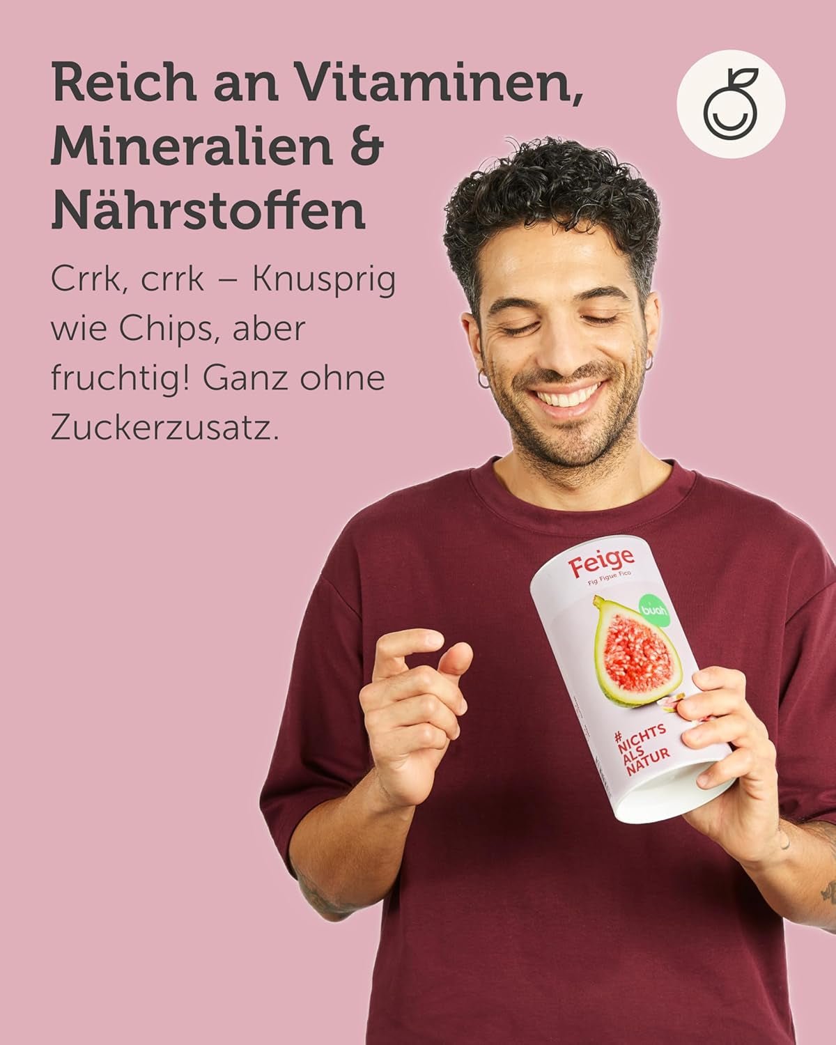 BUAH® Frystorkade fikon | Fikonchips Som mellanmål, till müsli och desserter | Idealisk ersättning för godis | Vegansk och utan tillsatt socker | 220g Naty Shop torkade produkter