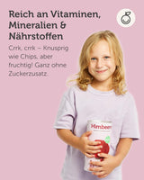 BUAH® Ekologiskt frystorkat hallon | hallonchips som mellanmål, till müsli och desserter | perfekt substitut för godis | vegan och utan tillsatt socker | 120g Naty Shop uttorkade produkter