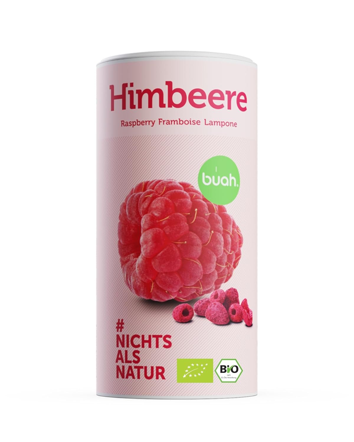 BUAH® Ekologiskt frystorkat hallon | hallonchips som mellanmål, till müsli och desserter | perfekt substitut för godis | vegan och utan tillsatt socker | 120g Naty Shop uttorkade produkter 120G