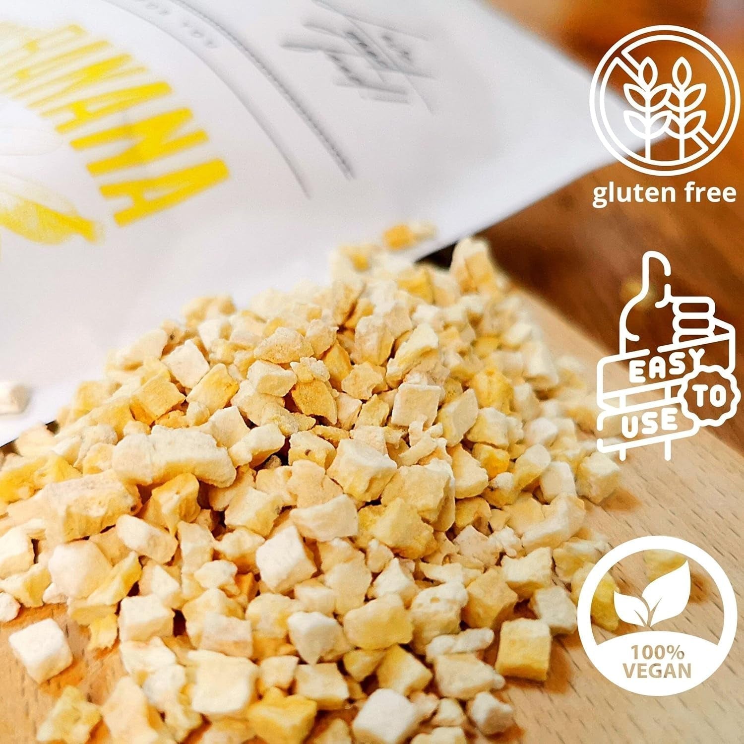 Frystorkade bananbitar | Torkade bananer utan socker | Frystorkade bananer Bananer med torkad frukt | Färska frystorkade bananer | Bananbitar med frystorkad frukt Naty Shop torkade produkter