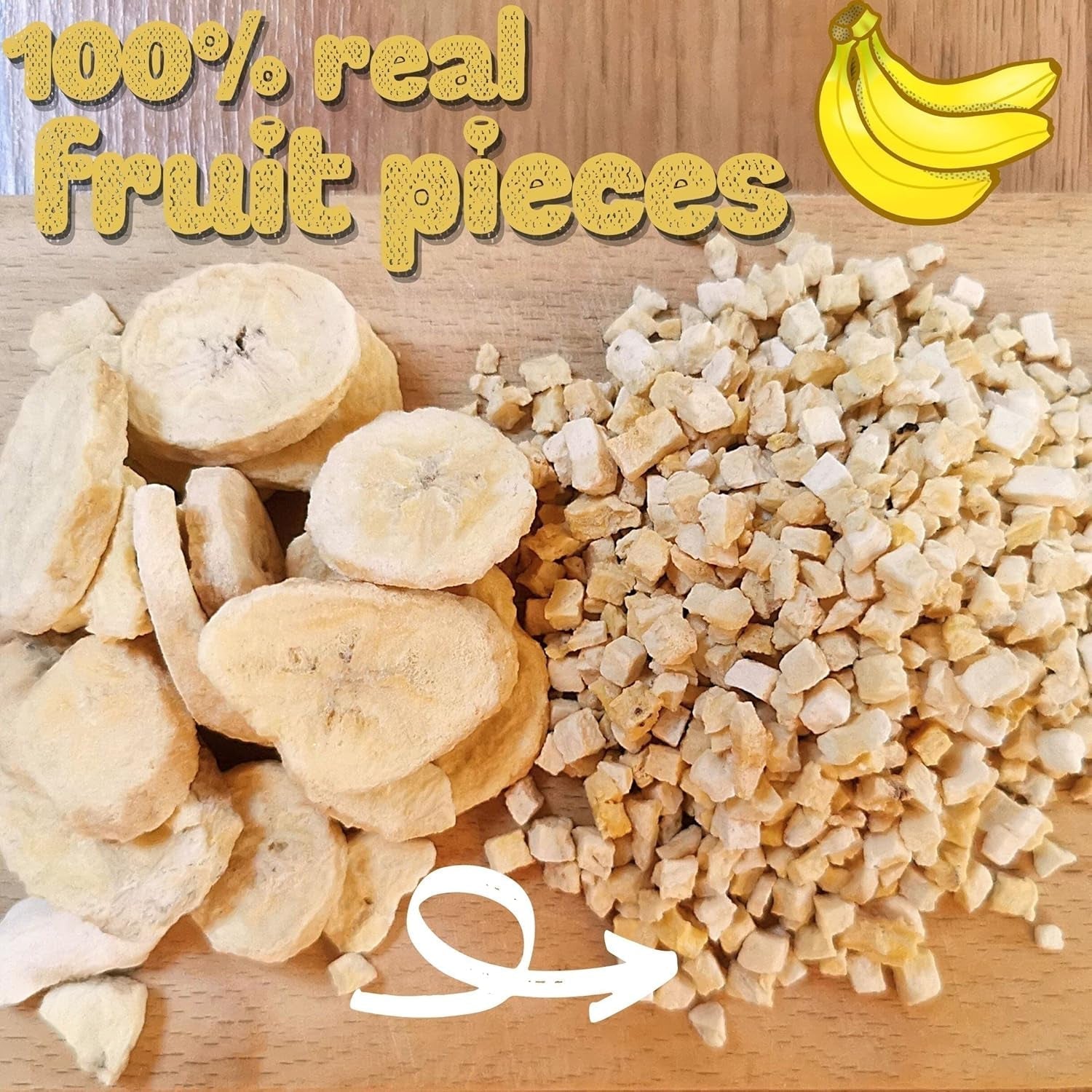 Frystorkade bananbitar | Torkade bananer utan socker | Frystorkade bananer Bananer med torkad frukt | Färska frystorkade bananer | Bananbitar med frystorkad frukt Naty Shop torkade produkter