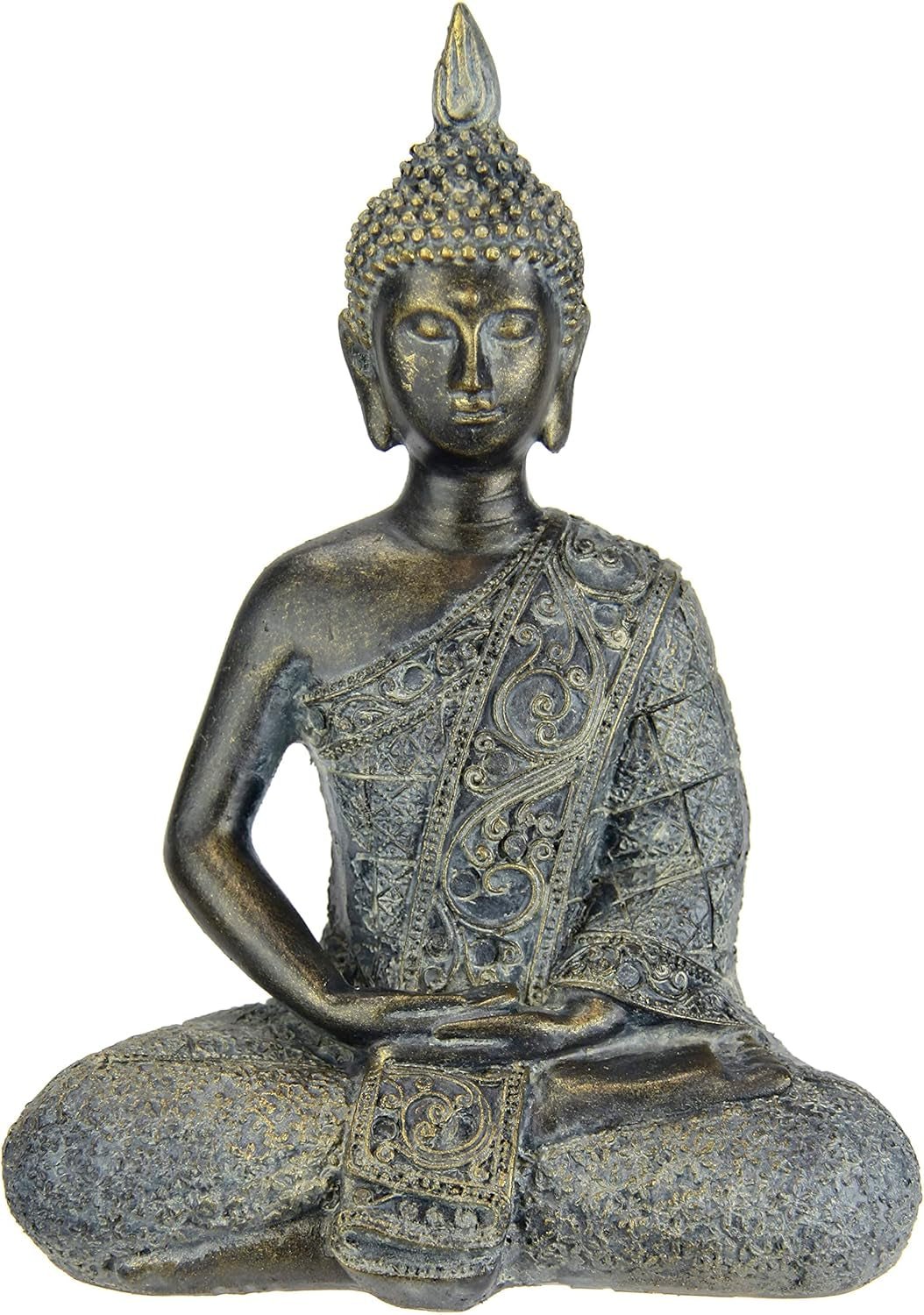 Buddhafigur meditera sitta staty figurer skulptur byst staty ornament Buddhafigur Feng Shui dekoration trädgård terrass balkong dekoration Buddha staty hemtillbehör Buddha skulptur trädgård figur Statyetter och skulpturer Naty Shop Grå/brun Sittplatser
