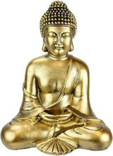 Buddhafigur meditera sitta staty figurer skulptur byst staty ornament Buddhafigur Feng Shui dekoration trädgård terrass balkong dekoration Buddha staty hemtillbehör Buddha skulptur trädgård figur Statyetter och skulpturer Naty Shop Mörk guld Placering