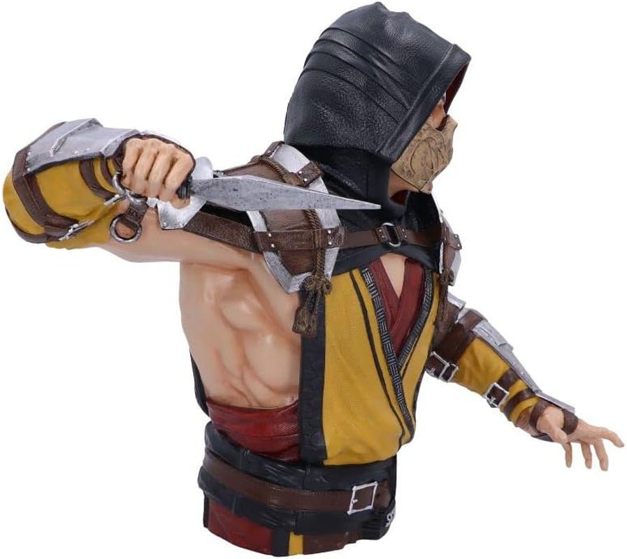 Officiellt licensierad Mortal Kombat Scorpion byst, gul, 29,5 cm, statyetter och skulpturer av syntetiskt harts Naty Shop