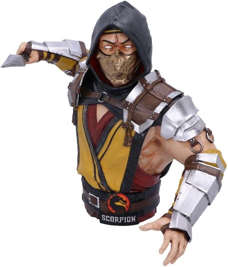 Officiellt licensierad Mortal Kombat Scorpion byst, gul, 29,5 cm, statyer och skulpturer av syntetiskt harts Naty Shop Standardtitel