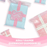CutiePlusU vuxenblöjor, torr yta, maximal absorptionsförmåga över natten, inkontinensblöja för engångsbruk - blå, 2-pack (medium 71-96 cm)