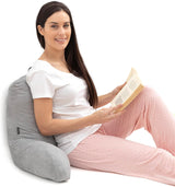 InnovaGoods Huglow läskudde med armstöd för soffa, säng och matta, läskudde med svankstöd och bärhandtag, ergonomisk, förhindrar obehag och smärta, grå