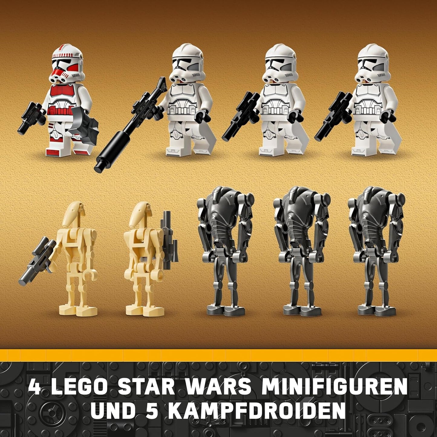 LEGO Star Wars 75372 Clone Trooper & Battle Droid Battle Pack, inkl. 4 minifigurer, 5 droider och speedermotorcykel med shooter - Byggleksak för pojkar och flickor i åldern 7+ Byggset Besuche den LEGO-Store