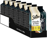 Sheba portionspåsar våtmat för katter, färsk & fin kalkon- och kycklinggelé Multipack, 6x6x50 g - högkvalitativ kalkon- och kycklinggelékattmat