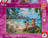 Schmidt Spiele Thomas Kinkade 57528 Disney Musse och Minnie på Hawaii 1000-bitars pussel Färgstarkt [Exklusivt för Amazon] Pussel Naty Shop Standardtitel