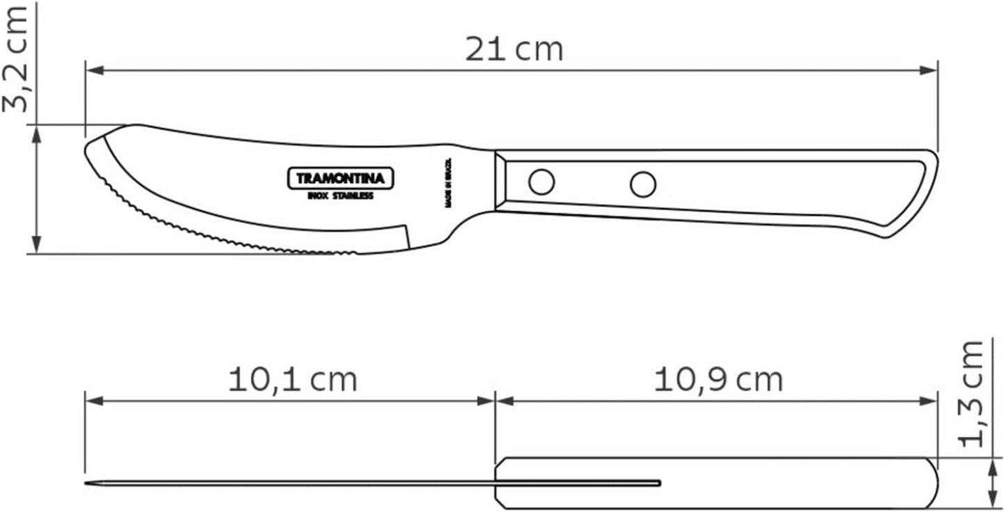 Tramontina PIZZA Bestck, 8-delad set, för 4 personer, Rostfreier Edelstahl, Fsc-Zertifizierte Holzgriffe, Spülmaschinenfest Kitchen Naty Shop