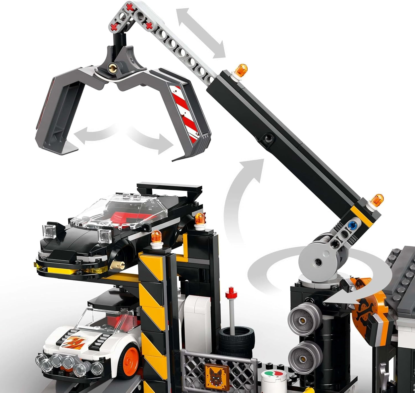 LEGO City skrotgård med bilar - leksak med skrotpress och kran, 2 leksaksbilar, 4 fungerande minifigurer och kontorsbyggnad - födelsedagspresenter för pojkar och flickor från 8 år 60472 Besuche den LEGO-Store byggset