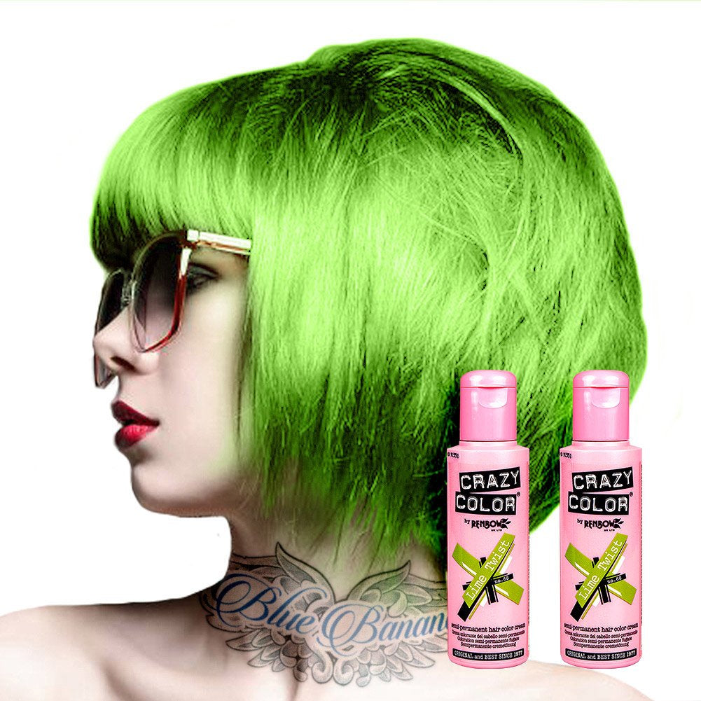 GO TOXIC UV semipermanent hårfärgskräm 100 ml (1 förpackning) Naty Shop Grön hårfärgning 50 ml (2 förpackning)