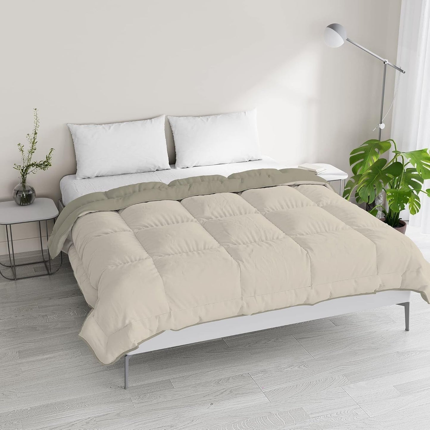 Italienskt sänglinne, vintertäcke, taupe/kräm, 250X200Cm Täcken och täcken Naty Shop