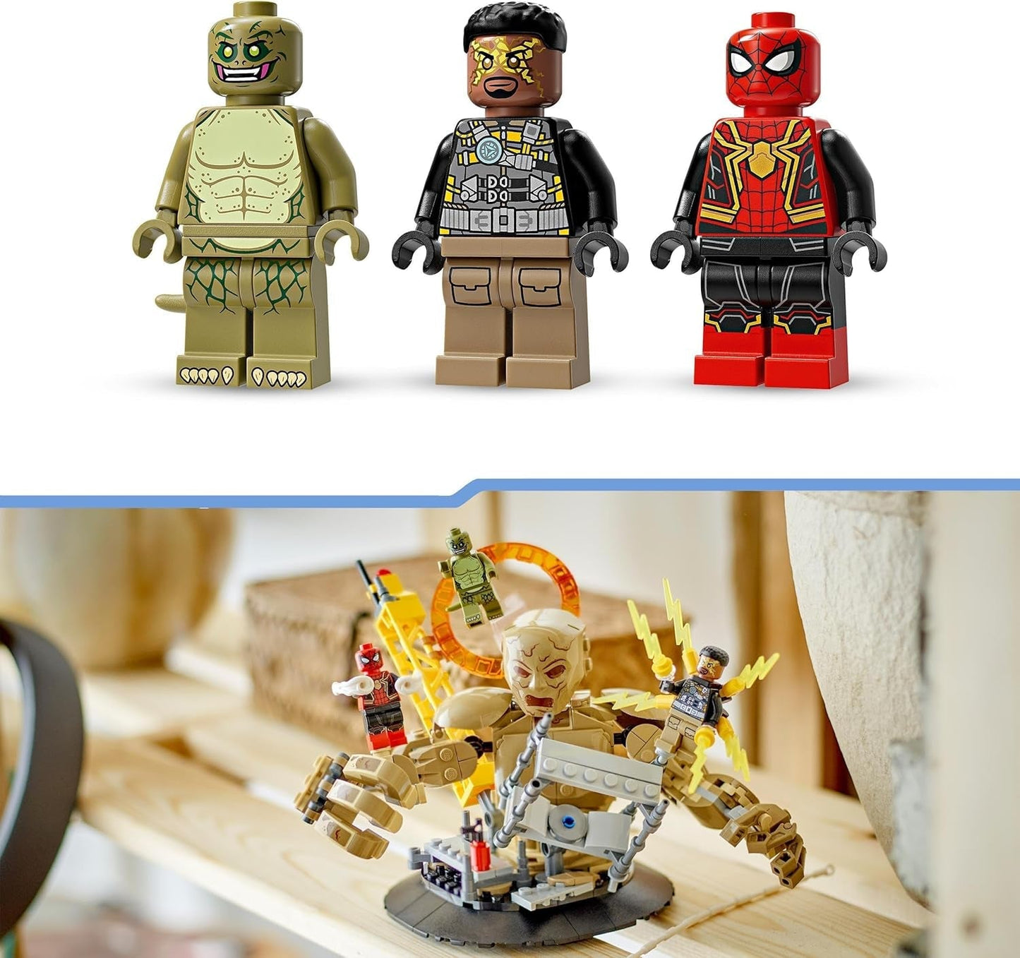 LEGO Marvel Spider-Man vs. Sandman: Showdown Superhjälteleksak med figurer inklusive ödla och elektrorollspel Byggleksak Present till actionentusiaster pojkar och flickor 76280 Byggset Besuche den LEGO-Store