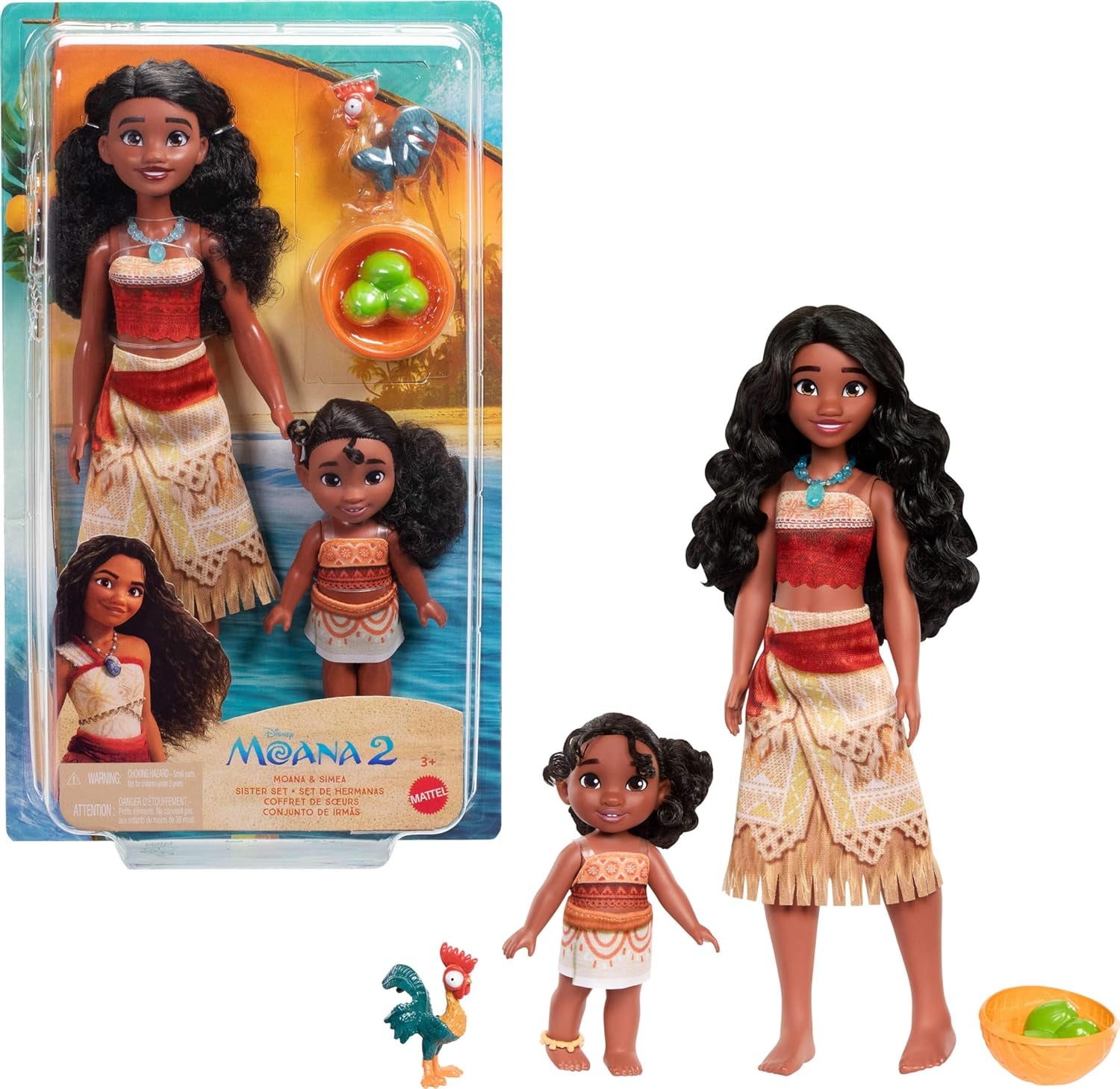 Mattel Disney Moana JBT41 Simea modedocka med fotledstillbehör 5 ledade leder och avtagbar outfit Filminspirerad leksak JBT41