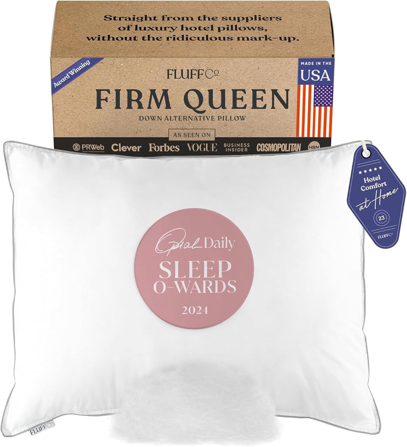 Fluffco Dun Alternativ Kudde Standard Kudde För Sova Queen Kudde Säng Kudde Side Sleeper Kudde Kylkudde Hotell Kudde Nackkudde Resekudde (Standard Fast) Standard Kuddar Naty Shop Standardtitel