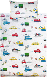 Sängkläder för barn pojkar med olika utföranden, 100% bomull Sängkläder - barn Naty Shop Auto 100 X 135 cm
