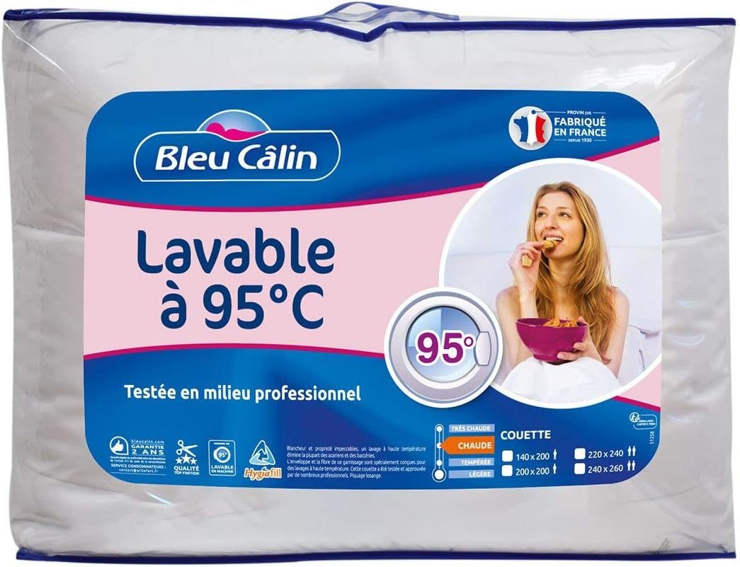 Varmtäcke för 1 person, Hygiafill 95° tvättbar, professionellt testad, vit, 140X200Cm, KBOB40 Täcken och täcken Naty Shop