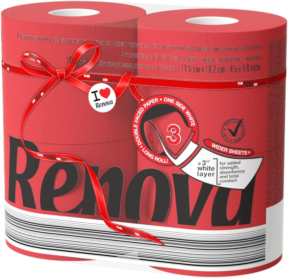 Renova toalettpapper, grönt, 4 rullar