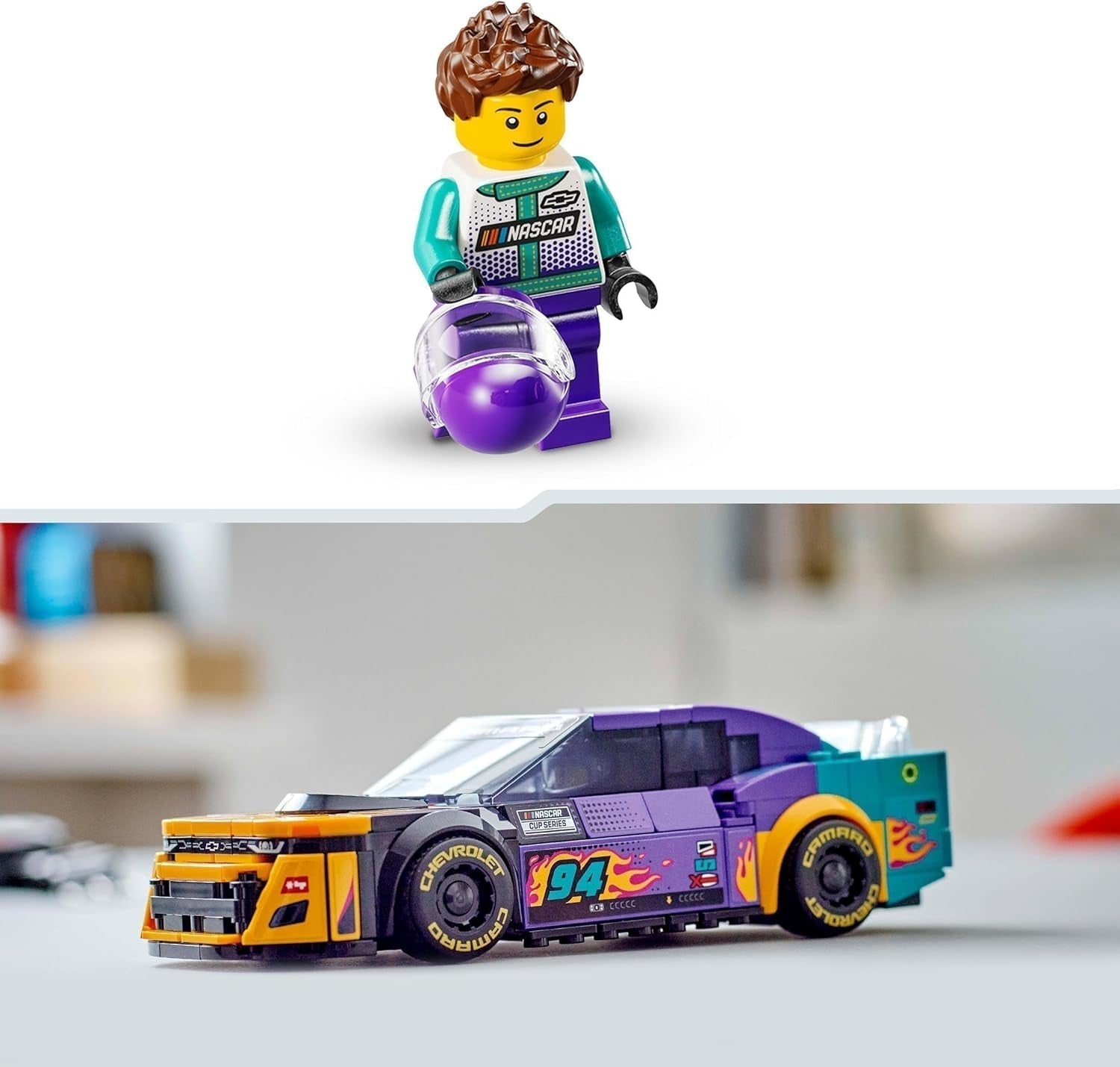 LEGO Speed Champions NASCAR nästa generation Chevrolet Camaro ZL1 Leksaksbil; Racerbil bygg och lek set; Present till pojkar och flickor över 9 år 76935 Byggset Besuche den LEGO-Store
