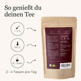 BIO Schoko Chai kryddat te utan socker, med kakaoskidor, kanel, lakrits och andra aromatiska Chai-kryddor, 100 g