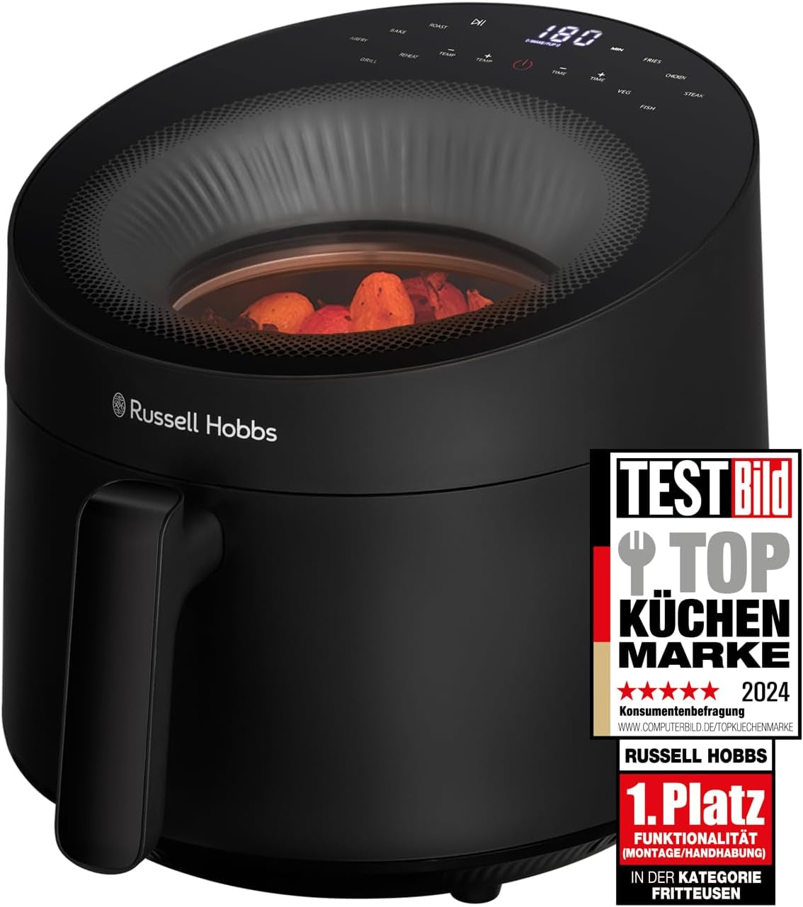 Russell Hobbs Airfryer, 5 liter, 10 program, visningsfönster Naty Shop Appliances Svart