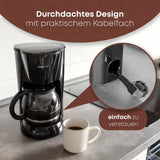 Clatronic® espressomaskin | Automatisk espressomaskin för 12-14 koppar (ca 1,5 liter) | Espressomaskin med filter och anti-droppsystem | 900W | Espressor KA 3473 Svart