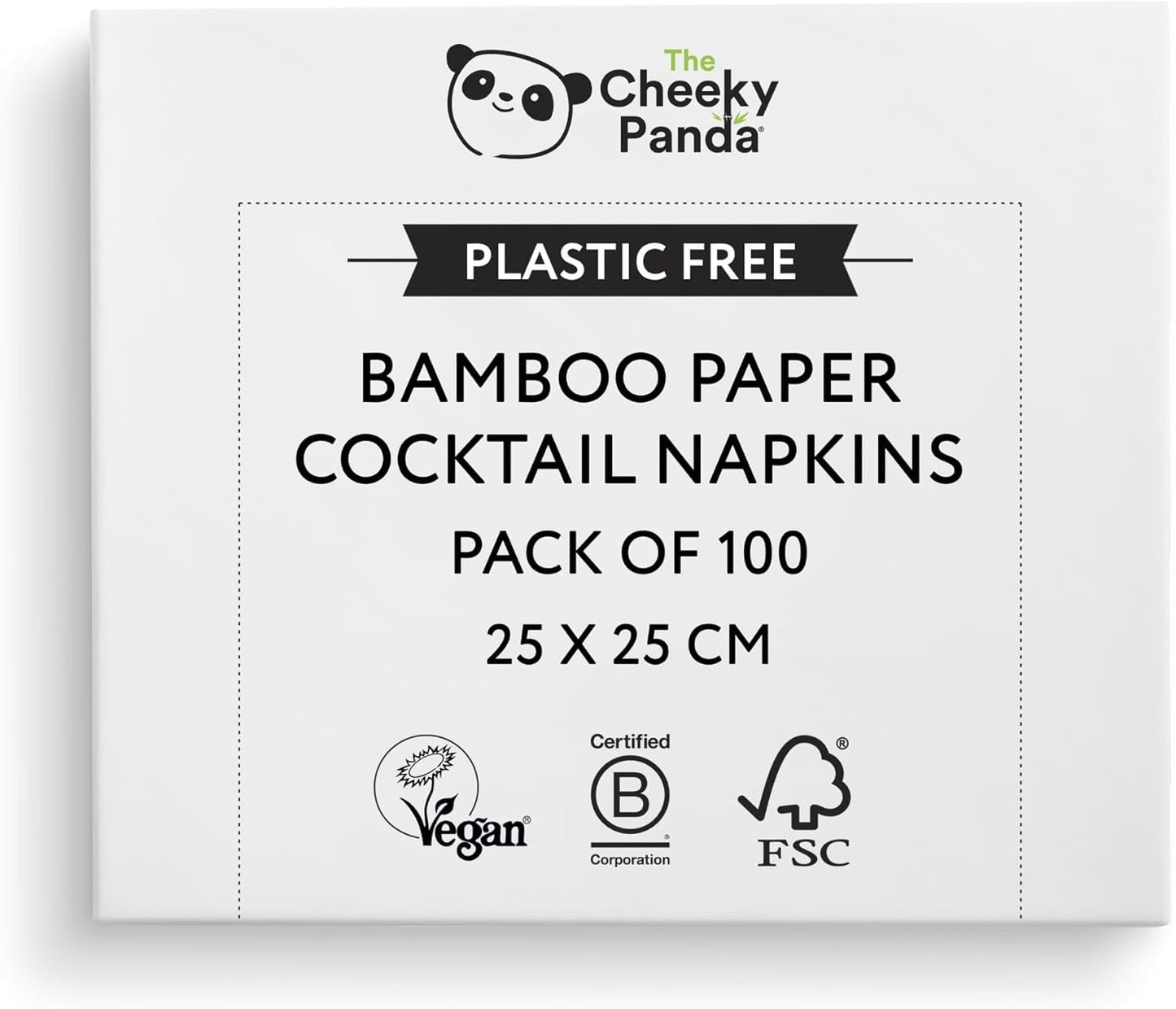 The Cheeky Panda Bamboo Cocktail Servetter | vita servetter 100 stycken pappersservetter