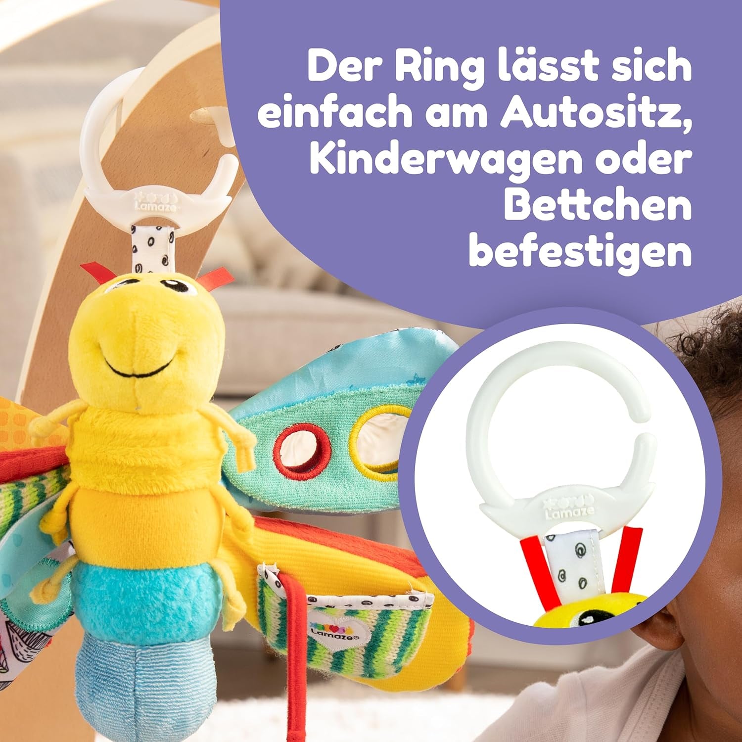 Lamaze babyleksak "Freddie the Firefly" Clip & Go, högkvalitativ leksak för småbarn, grepphänge för att stärka relationen mellan föräldrar och barn, från 0 månader, flera färger Bebe Toys Naty Shop