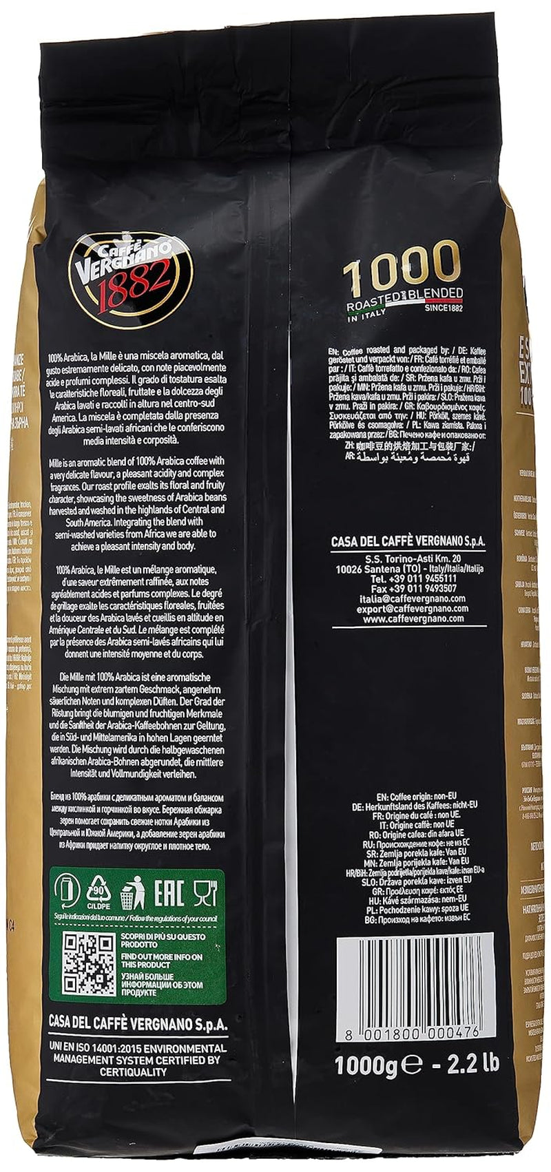 Caffè Vergnano EXTRA SÖT espressokaffebönor 1000 (1 kg)
