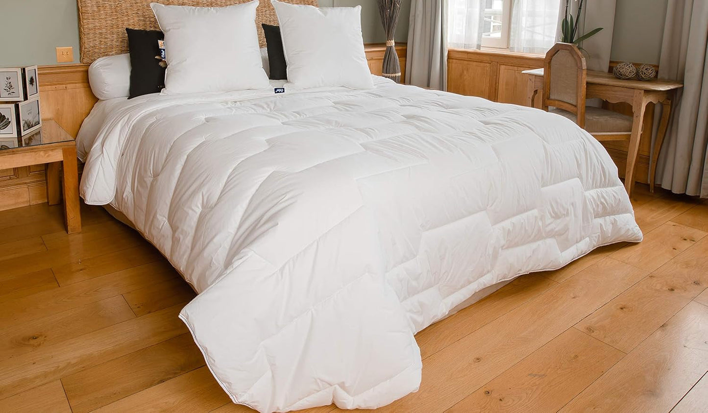 Percale bomullstäcke 240 X 220 cm Hög kvalitet 100% Percale bomull Mjuk och bekväm Slitstark Fin finish Made in France Vita täcken och täcken Naty Shop