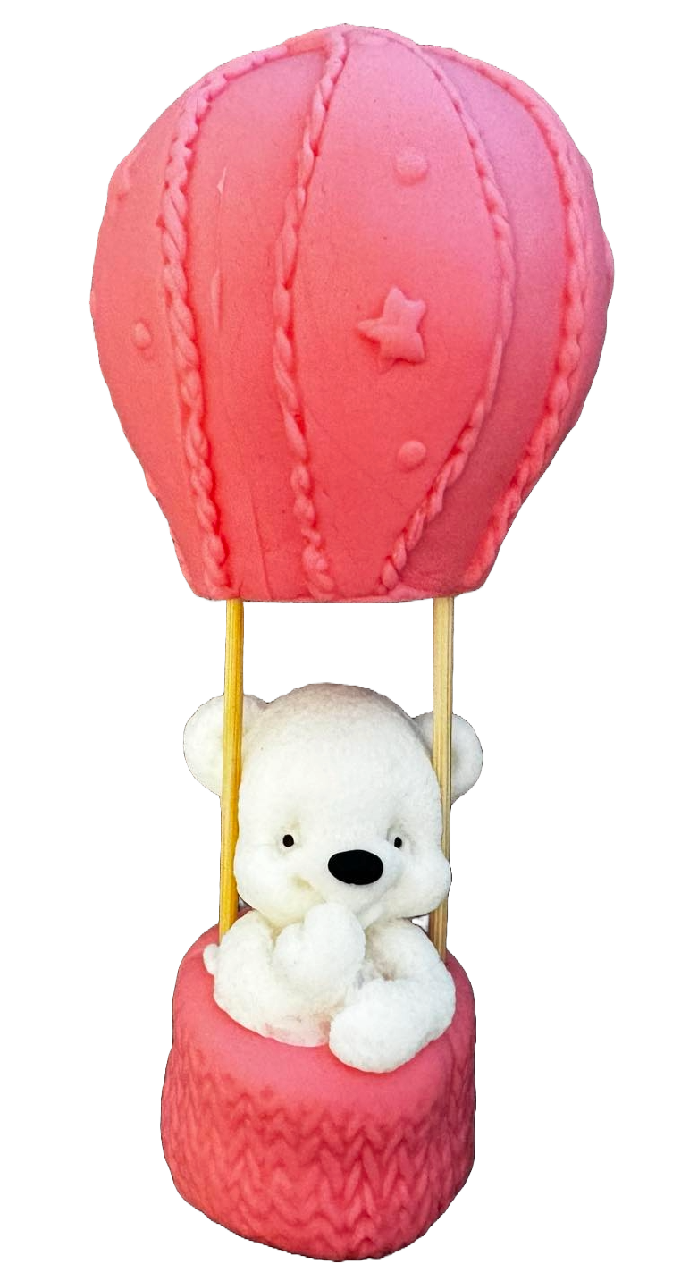 Ätsockerdekoration, Björn i ballong Dekorationer från Sugar Paste Naty Shop