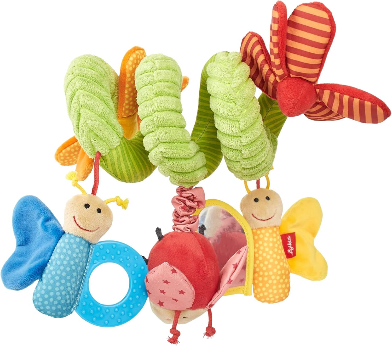 SIGIKID 42249 Aktiv spiralfjäril Baby Activity On Tour flickleksak för barn rekommenderas från födseln Flerfärgade leksaker Bebe Naty Shop Rekommenderas från födseln Flerfärgad