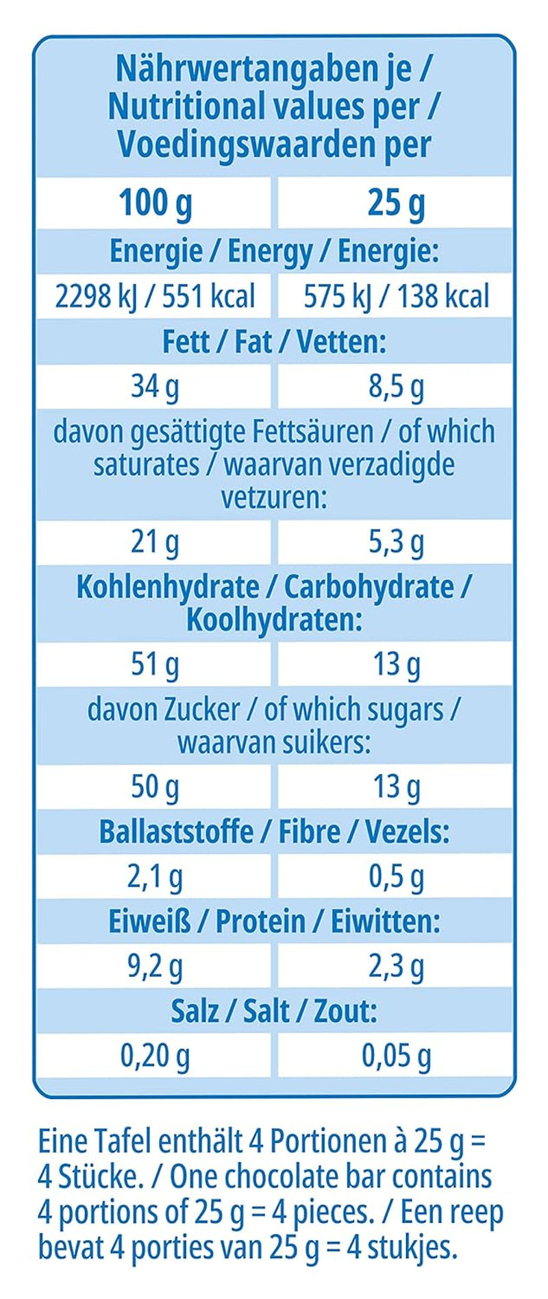 frankonia CHOKLAD Helmjölkchoklad utan laktos och gluten, 100 g