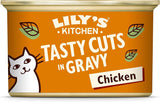 Lily's Kitchen Naturligt våtfoder för vuxna katter, konserverade, läckra bitar i kycklingsås, kornfritt recept (24 brickor x 85 g)