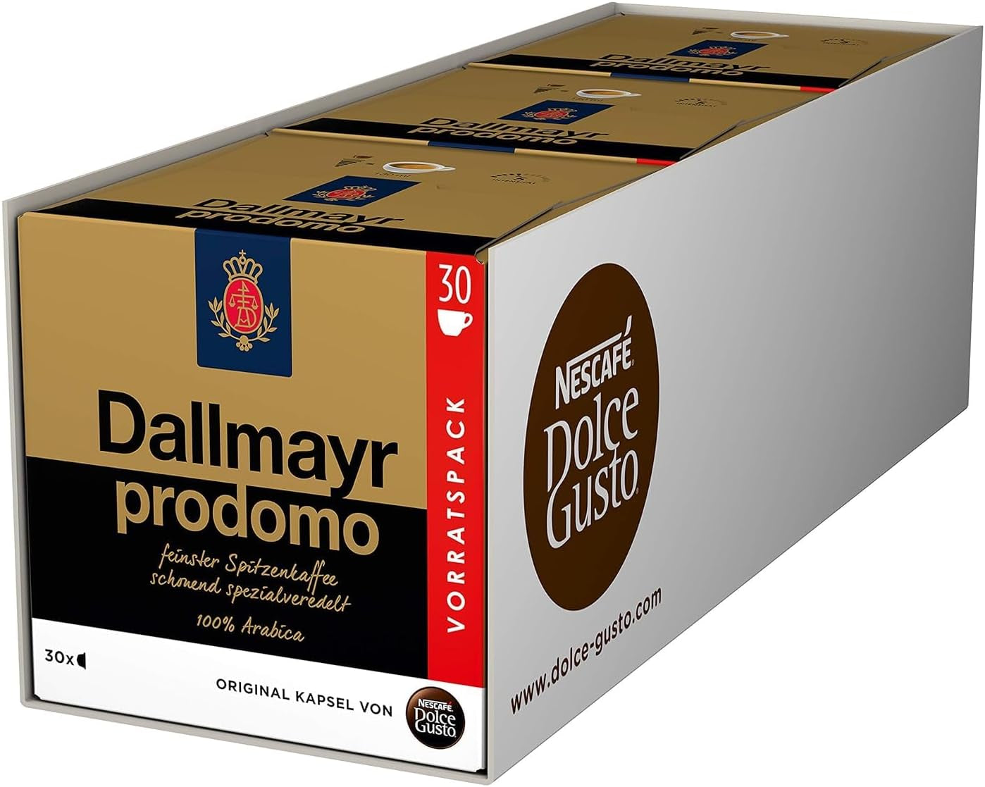 NESCAFÉ DOLCE GUSTO Krups KP1238 Mini Me kaffekapselmaskin, 15 bar, kompakt, högtrycks kaffemaskin, över 30 kaffekreationer, val av dryckesstorlek, svart/antracit mit Dallmayr Prodomo