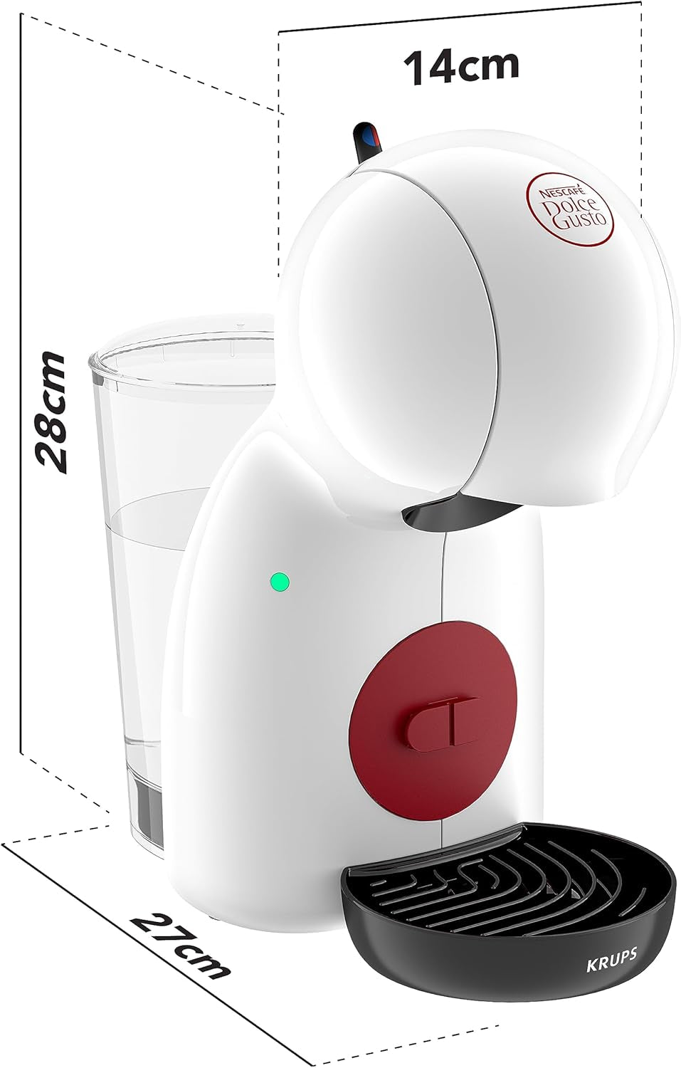 Manuell espressomaskin med NESCAFÉ DOLCE GUSTO PICCOLO XS kapslar från KRUPS, vit