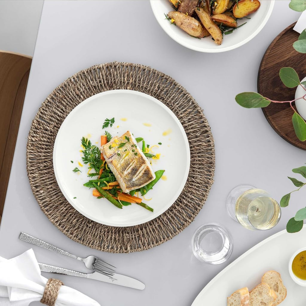 Villeroy & Boch - Artesano 6-delat servisset för 2, vitt, diskmaskinssäkert, mikrovågssäkert, bestickset, tallriksset, middagstallrikar, frukosttallrikar, middagstallrikar, premiumporslin
