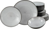 CreaTable, 23964, Serie Malmö, 18-teiliges Geschirrset für 6 Personen, Teller Set aus Steinzeug, spülmaschinen- und mikrowellengeeignet, Qualitätsproduktion