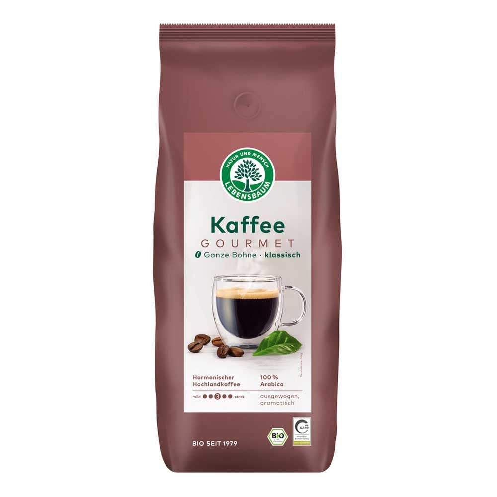 Lebensbaum - Gourmetkaffe, klassiskt, hela bönor - 1000 g - Paket med 4