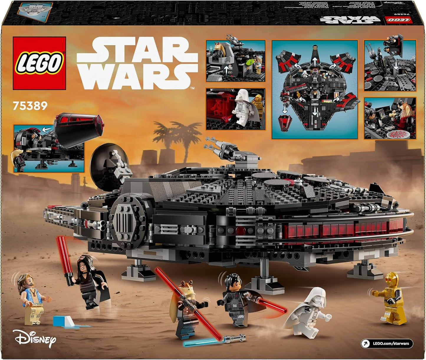 LEGO Star Wars Dark Millennium Falcon, Rymdskeppsset, Byggleksak för barn, Födelsedagspresent för pojkar, tjejer och fans, Äventyrsleksak 75389 Byggset Besuche den LEGO-Store